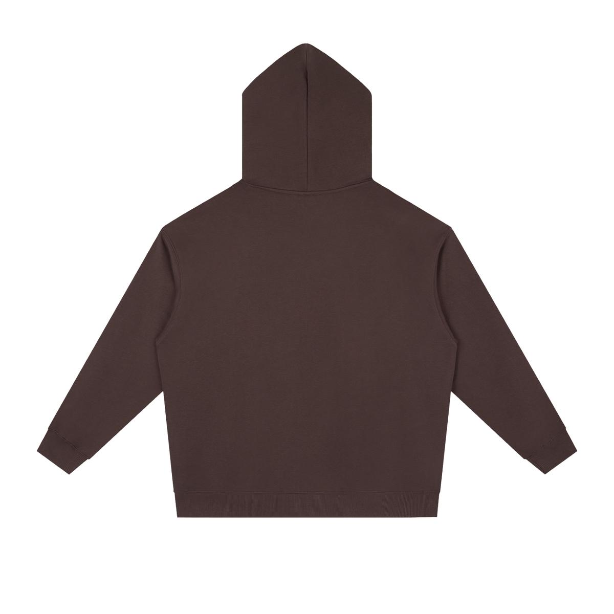 Back view of ume purple WHYELUME Essential heavyweight drop-shoulder hoodie with no print