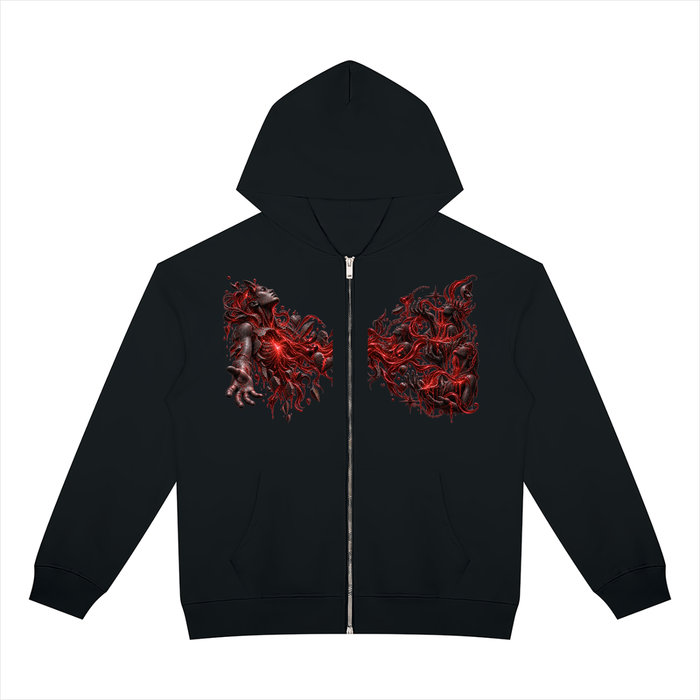 WHYELUME Poured Empty Heavyweight Full Zip Graphic Hoodie
