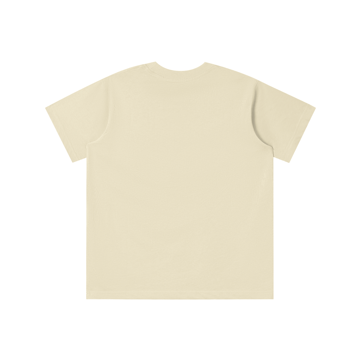 Back view of mild apricot WHYELUME Kids Arcade Energy tee with no print
