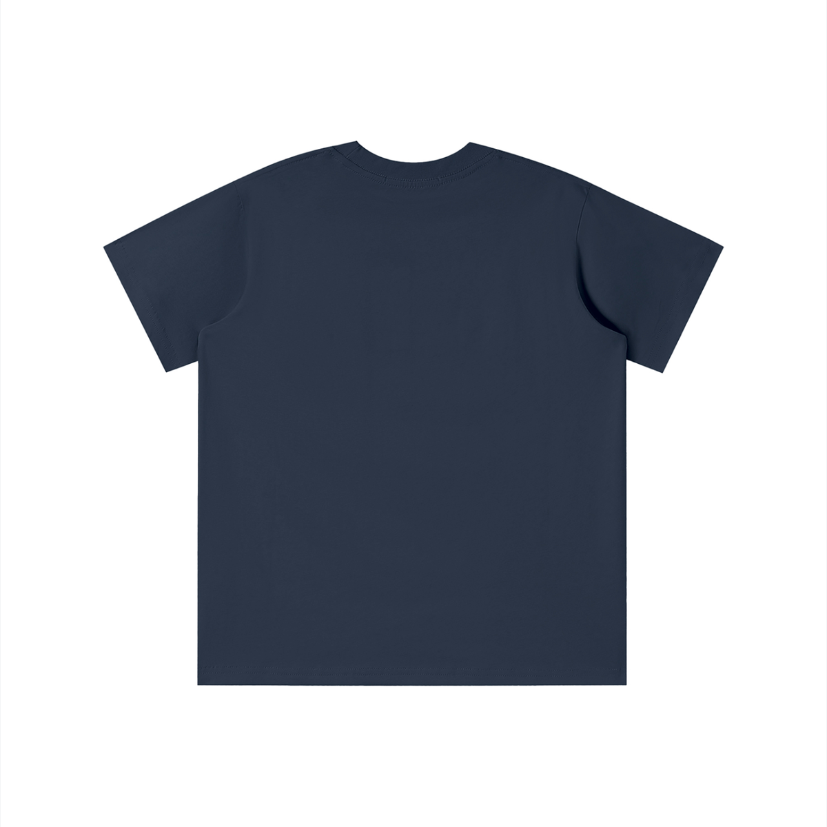 Back view of navy blue WHYELUME Kids Arcade Energy tee with no print