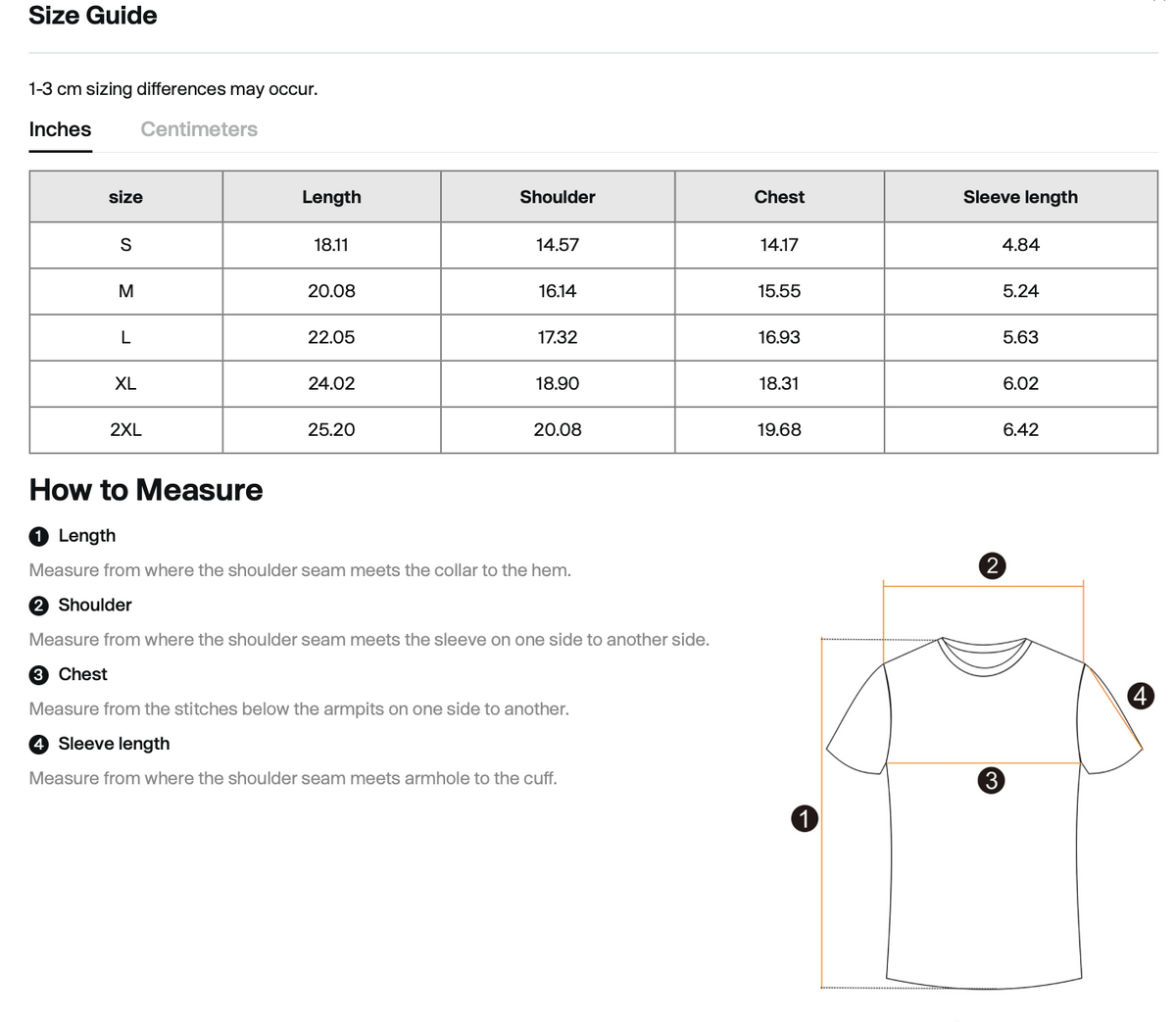 Size chart for WHYELUME Kids Marble Motion snow washed tee with length, shoulder, chest, and sleeve measurements in inches